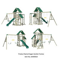 Structure de jeu extérieure en bois avec balançoire et toboggan en plastique de qualité commerciale pour aire de jeux extérieure