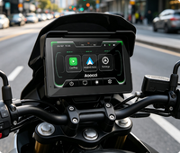 Navigateur GPS pour moto Aoocci C7 7 pouces avec CarPlay et Android Auto sans fil, cartes mondiales, caméra de recul et fixation sur guidon