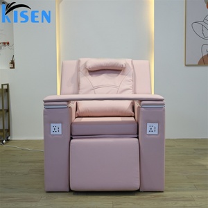 KISEN Pink Pedicure Chair with Electric Reclining Foot Bath Massage Spa Manicure Station No Plumbing Required Nail Beauty Salon - Product Image 2