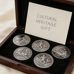 Moneda de recuerdo de mitología griega personalizada en 3D con relieve y grabado, fabricada en fábrica, moneda metálica chapada en plata antigua para regalos - Product Image 2