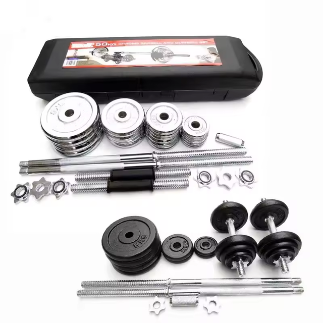 Online Wholesale Customized logo High Quality Gym Weights Adjustable Dumbbell With Connecting Rod 50kg Set