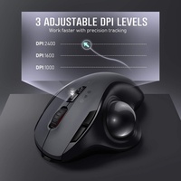 Mouse Nirkabel Isi Ulang Bt 5.0 2.4G Model Ganda Trackball untuk Laptop Tablet  Penyesuaian 2400DPI Mouse Tangan Kanan Stok Tersedia