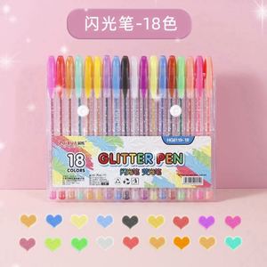 Ensemble de 48 stylos gel en plastique de couleur avec pointe de 0,3 mm pour une écriture fluide, encre noire, paillettes écologiques pour les cadeaux d'anniversaire et de fêtes - Product Image 3