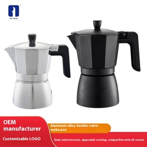 Máy pha cà phê Espresso bằng nhôm, van an toàn <span class=keywords><strong>k</strong></span>ép, chiết xuất áp suất cao, kiểu Moka, bền, hình bát giác - Product Image 2