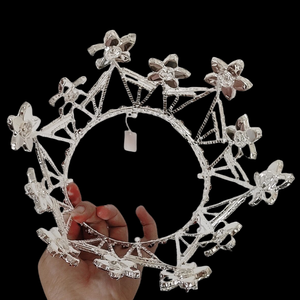 มงกุฎทรงกลมคริสตัลพลอยเทียมรักชาติสำหรับการประกวดเจ้าหญิงมงกุฏสำหรับงานเลี้ยงครอบฟัน - Product Image 2