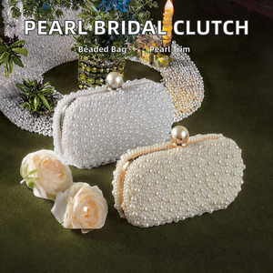 Elegante Bolso de Mano de Noche con Cuentas de Perlas para Mujer, para Bodas, con Forro de Poliéster y Capacidad de hasta 1 Litro - Product Image 2