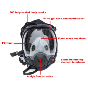 Máscara Facial Completa CE con Visión Amplia Esférica, Máscara de Gas para Pintura, Protección Contra Salpicaduras Químicas, Polvo, Formaldehído y Gases Tóxicos - Product Image 3