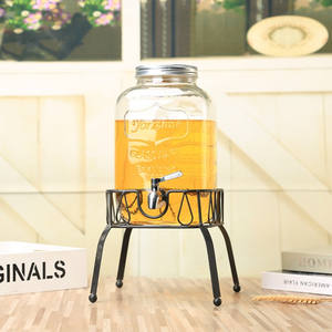 Vente en gros Bouteilles en verre vides transparentes pour boisson de 4L 8L pour jus de fruits Bouteille en verre avec robinet pour le café et le thé pressé par une motte de glace - Product Image 3