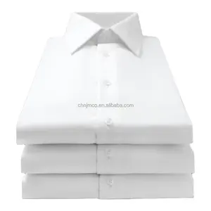 Nieuwe Aankomst Heren Witte Lange Mouwen Formeel Casual Overhemd Knoopsluiting Zakelijke Overhemden Voor Heren