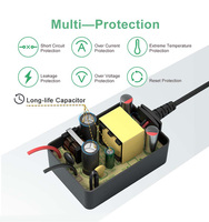 Adaptateur secteur multi-prises Shenzhen Merryking 12V 2A 3A AC DC avec homologation UL FCC KC GS SAA CE CB, adaptateur 24W pour plusieurs pays