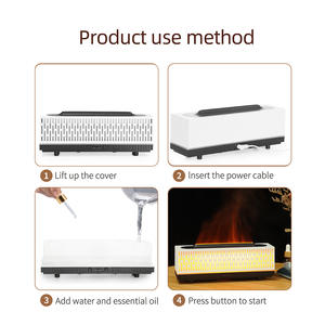 Diffuseur d'arômes JCSY-2202 0,5 L, humidificateur ultrasonique avec effet flamme, blanc, noir, grain de bois, version télécommandée 2 - Product Image 5
