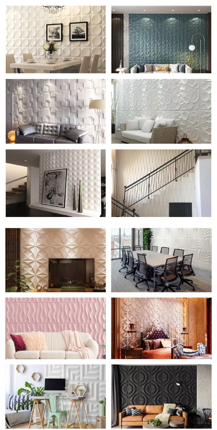 China Factory Indoor Panel De Pared 3D Wall Panel Wallpaper Wall Coatings Home Decoration 3d pvc wall panel