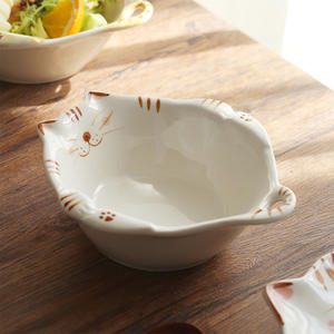 Plato de Dibujos Animados de Gatitos, Tazón para Leche, Tazón para Sopa de Frutas, Juego de Platos para Postre, Forma Irregular para una Persona, Origen China - Product Image 3