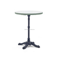 Table de salle à manger de style cottage Lifepursue, table de bistrot d'extérieur, mobilier en métal vert pour restaurant