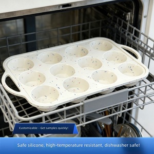 クロスボーダーシリコンコーティングされた12カップマーフェンベーキングトレイ食品グレード型24ベーキングケーキ型高温耐性 - Product Image 4