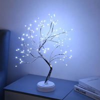 Dessus de table 108 led nuit fée lumière esprit arbre mini arbre de noël fil de cuivre