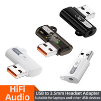 Adaptor Audio USB a Male ke 3.5mm Female 90 Derajat 24bit 96KHz HiFi Konverter Jack Headphone dengan Chip Terintegrasi untuk Komputer Tablet