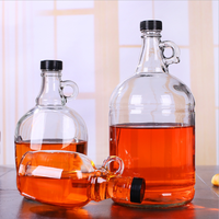 Bocaux à vin en verre de stockage scellé transparent de 64 OZ / 2 litres Bouteille de vin de Californie avec bouchon en plastique à vis