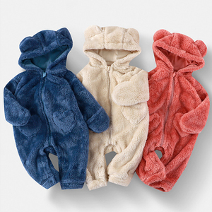 Mono de Felpa para Bebé al por Mayor de Fábrica/OEM, Mono con Capucha de Oso Cálido para Otoño e Invierno con Forro Polar, Diseño de Personajes, <span class=keywords><strong>Pijama</strong></span> Unisex - Product Image 1