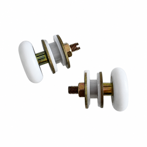 Galet de porte de douche 30mm en nylon <span class=keywords><strong>blanc</strong></span>, double roue, couleur zinguée, réglable, pour porte coulissante en verre SDT OEM 12 ans - Product Image 1