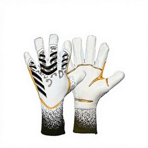 Gants de gardien de but de football professionnels 4 mm PU respirants avec protection des doigts et du pouce, fermeture à lacets et sangle de poignet réglable - Product Image 1