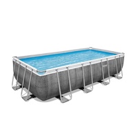 Bestway – piscine à cadre métallique 56996, ensemble de piscine rectangulaire hors sol pour enfants et adultes