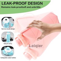 Bouteille d'eau de voyage personnalisable avec logo, tasse pliable en silicone, portable pour sports de plein air, rétractable et tenue à la main