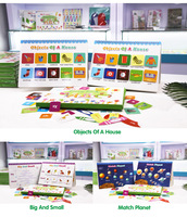 Libro Sensorial de Cartón con Encuadernación en Espiral y Pegatinas para la Educación Temprana de los Niños, Libro Tranquilo