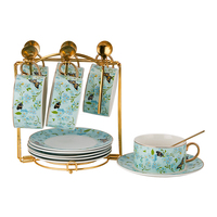 Ensemble de tasses à café en céramique européenne, ensemble de thé de l'après-midi de luxe exquis de haute qualité pour la maison, tasse à café avec boîte cadeau