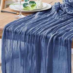 Chiffon de gaze bleu 13 pieds, décoration rustique de printemps et de Pâques, chemin de table en gaze lavande pour douche nuptiale - Product Image 2