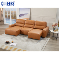 Juego de Muebles para Sala de Estar MAMWAH CHEERS, Sofá Cama de Cuero, Sofá Eléctrico de 3 Plazas