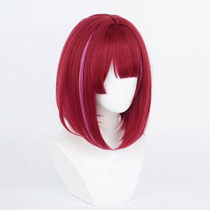 Vente en gros 38cm court rouge violet mixte Oshi No Ko Anime ArimaKana perruque synthétique Halloween Bobo Cosplay Costume perruque - Product Image 4