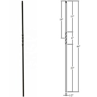 JYD Home Modern Hollow 1/2 Inch Wrought Iron Stair Spindle with Single Twist (Q-102)-Hotel Use Stair Parts