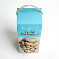 Boîte d'emballage personnalisée en gros pour kit de champignons frais avec poignée, boîte en carton ondulé E-flute économique avec fenêtre