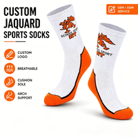 Chaussettes de sport d'équipe personnalisées en jacquard, semelle rembourrée, soutien de la voûte plantaire, respirantes, côtelées, couleur contrastée, chaussettes athlétiques