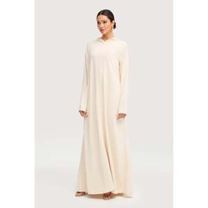 <span class=keywords><strong>Felpa</strong></span> Aisha con cappuccio bianco sporco Abaya per donna <span class=keywords><strong>felpa</strong></span> comoda - Product Image 1