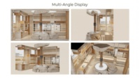 Boulangerie-Café Apandi : Solution Clé en Main pour l'Aménagement Intérieur, Mur en Travertin, Comptoir de Caisse, Présentoir de Produits Fraîchement Cuisinés, Écologique