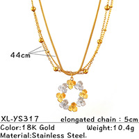 Chaîne de clavicule vintage avec pendentif en cristal, style tendance Ins, design de niche doux pour fille, accessoires en acier inoxydable