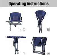 Chaise de Réalisateur Pliante Moderne en Alliage d'Aluminium de Haute Qualité, Légère et Robuste, Noire, avec Table Latérale pour le Camping