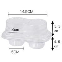 Boîte d'emballage transparente épaissie pour cupcakes, plateau à 1/2/4 tartelettes, support en papier pour muffins, boîte alimentaire pour desserts