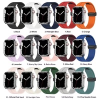 Bracelet sport à boucle magnétique pliable pour Apple Watch 38mm 40mm 41mm 42mm 44mm 45mm 46mm 49mm, bracelet pour femmes et hommes
