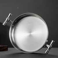 Marmite Ronde en Acier Inoxydable 304 pour Buffet, Motif Éblouissant, Plat de Service pour Réchauffer les Aliments, Pots à Soupe Portables – Vente en Gros
