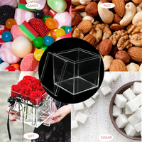 Boîte de présentation carrée de haute qualité 6*6*2 CM, petite boîte de rangement transparente en matériaux recyclés, plastique PET