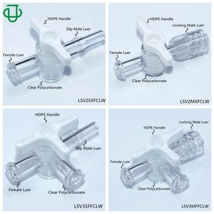 Válvula de Paso de Una Vía con Conexión Luer Lock de Plástico Resistente a Químicos JU, Válvula de Tres Vías de PP para Impresora de Solventes - Product Image 4