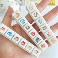 Nouveau tampon de journal créatif de style coréen, mini tampon pour clavier à six touches, tampon personnalisé pour cartes, tampon photosensible à motif de dessin animé