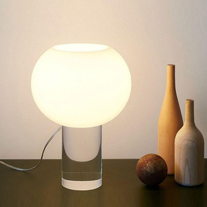 Lámpara de Mesa de Vidrio Minimalista Moderna con Base para Bombilla DC E14, Fuente de Luz LED, Diseño Simple para Decoración de Dormitorio - Product Image 4