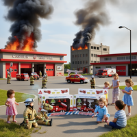 Camion de pompiers en métal moulé sous pression, jouet miniature, échelle 1:50, ensemble de intervention d'urgence, modèle italien à rétrofriction pour enfants de 3 ans et plus