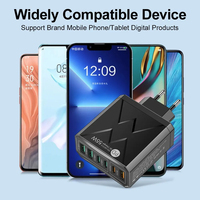 Chargeur de voyage rapide USB PD 55W 6-en-1 UE QC3.0 pour iPhone 17 16 15 Pro Max Samsung Huawei