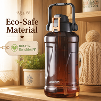 Bouteille d'hydratation économique réutilisable 2L Longstar OEM sans BPA, anti-fuite, écologique, avec bouchon à boire directement et corde