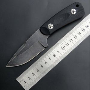 Couteau de survie et de chasse à lame fixe en acier D2 avec manche G10 personnalisable et étui Kydex, qualité DIY OEM pour le camping - Product Image 1